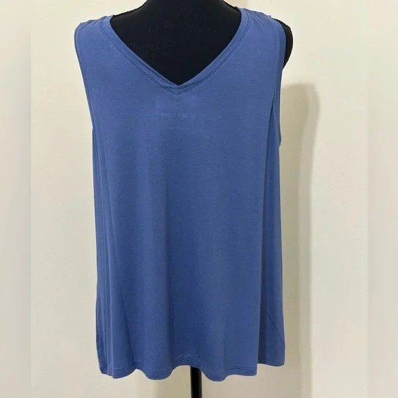 Harley Davidson Double V-Neck Ladies Tank Top Blue. Sz Large - Picture 2 of 10